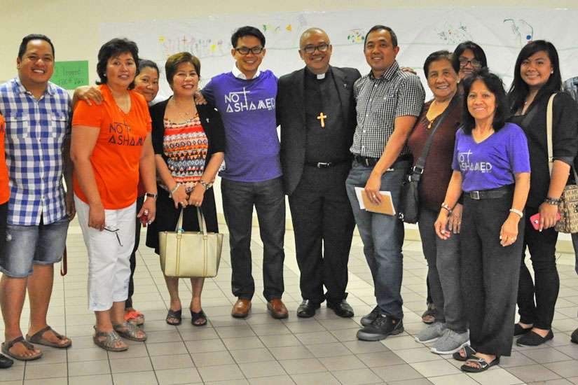 St. Joseph the Worker parishioners packed and sent 300 aid boxes to the Philippines in the wake of Typhoon Haiyan in 2013. Bishop Gerardo Alminaza of San Carlos, Philippines, above, visited the Thornhill, Ont., parish Aug. 21 to personally thank volunteers for all they had done. (Photo courtesy of St. Joseph the Worker parish)