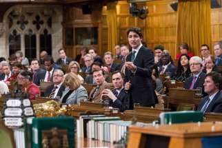 Prime Minister Justin Trudeau delivering a speech in the House of Commons in March 2016.