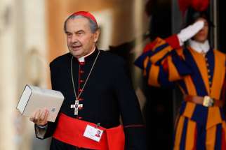Cardinal Carlo Caffarra of Bologna before the start of the morning session of the extraordinary Synod of Bishops on the family at the Vatican in 2014. He is one of four cardinals asking Pope Francis for clarification regarding Amoris Laetitia