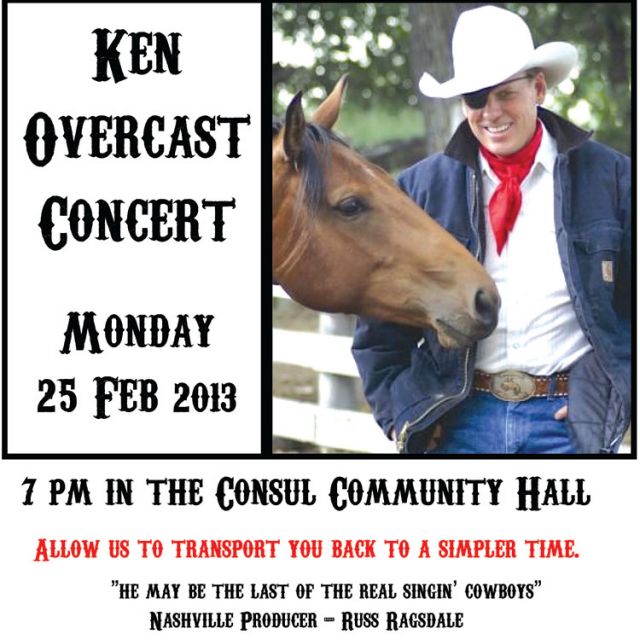 A poster for the Ken Overcast concert to aid the Loyola Hope Centre in Togo to be hosted by a small Saskatchewan parish.