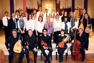University of St. Michael’s College’s Schola Cantorum founder, Michael O’Connor (second row left) teamed up with John Edwards (front row with lute), the Musicians in Ordinary and others for an Advent program spanning nearly 1,000 years of Christian music from the Middle Ages into the 17th century.