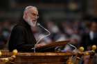 Capuchin Franciscan Father Raniero Cantalamessa, preacher of the papal household, gives the homily during the Good Friday service led by Pope Francis in St. Peter&#039;s Basilica at the Vatican April 2017.