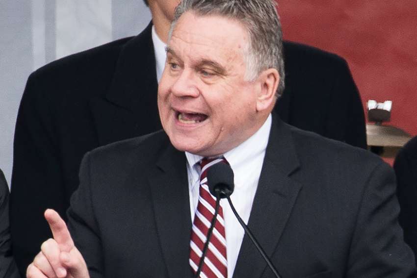 U.S. Rep. Chris Smith, R-N.J., speaks during the annual March for Life rally in Washington Jan. 18, 2019. In an address during the State Department&#039;s second Ministerial to Advance Religious Freedom in mid-July, Smith said the &quot;world of faith is under siege.&quot;