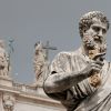 The statue of St. Peter in St. Peter&#039;s Square at the Vatican