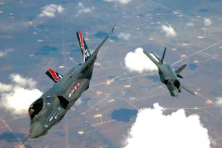 The F-35 Lightning II planes arrive at Edwards Air Force Base in California in this May 2010 file photo.