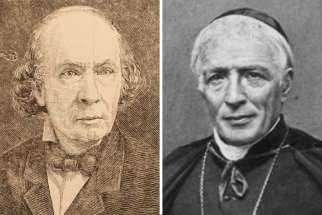 Victor Bourgeau (left), and Bishop Ignace Bourget.