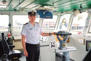 Naval Warfare Officer Under Training Nick Zanko traded the possibility of a Roman collar for a Royal Canadian Navy uniform and says the military life has much in common with a religious vocation.