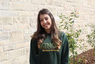Katherine Papadopoulos left the comfortable climate of her home in Brazil to endure a Canadian winter to study at King’s University College in London, Ont.
