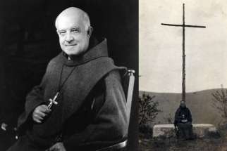 Fr. Paul Wattson’s first act at Graymoor, N.Y. — where the Society of the Atonement was founded — was to make a cross out of an old cedar tree on the feast of Corpus Christi and carry it up the hill to the chapel, shown on the right.