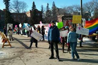 UAlberta Pro-Life hosted a public demonstration in 2015, which was shut down by a counter-demonstration of pro-choice students.