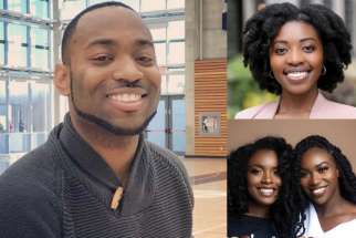Clockwise, from left, youth mentor Christopher Thompson, Dr. Chika Oriuwa and sprinters Khamica Bingham and Cassandra Pascal are among the speakers in the “Black Futures” series.