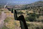 The U.S. border wall with Mexico is seen from the United States in Nogales, Ariz., Sept. 12, 2018.