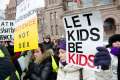 A rally against Ontario&#039;s sex education curriculum February 2015. 