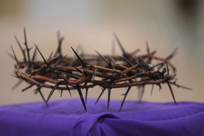 A crown of thorns is pictured during Lent at Jesus the Good Shepherd Church in Dunkirk, Md., April 7, 2022.