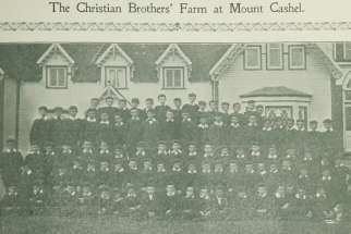The Orphan Boys at Mount Cashel, St. Johns, who sowed, reaped and threshed 600 bushels of oats this year at Mount Cashel. - Newfoundland Quarterly, p. 17 (1909)