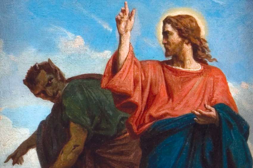 Félix Joseph Barrias’ 1860 painting The Temptation of Christ by the Devil.