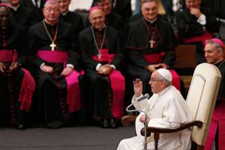 Pope Francis speaks during his general audience in Paul VI hall at the Vatican Dec. 14.