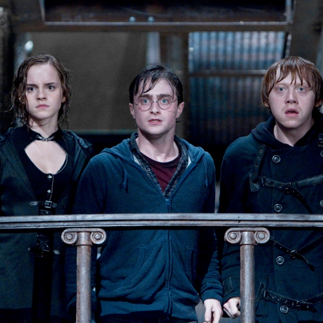 Emma Watson, Daniel Radcliffe and Rupert Grint star in a scene from the movie Harry Potter and the Deathly Hallows — Part 2.