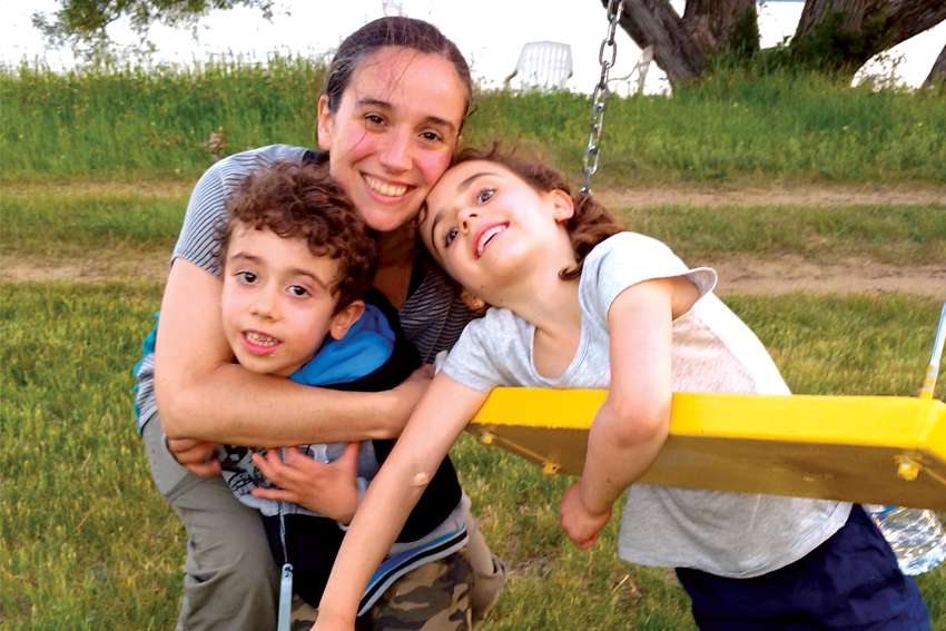 Vicky Stanley with her daughter and son during a Single Mothers Retreat hosted by Momentum at Dominus Vobiscum Family Camp, Saint-Gabriel-de-Brandon, Que. 
