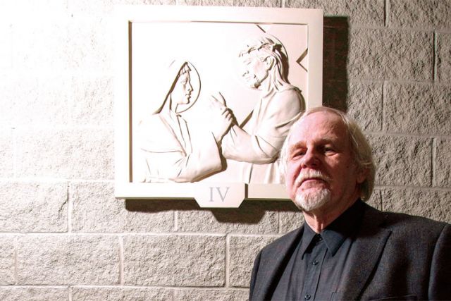 Gregory Furmanczyk sculpted the unique and modern Stations of the Cross at the parish of St. Marguerite d’Youville in honour of Fr. Jim Tobin’s 50th anniversary as a priest.