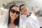 The newlywed Raimondos, Vanessa and her husband Daniele, at the Vatican where their nuptials were blessed by Pope Francis.