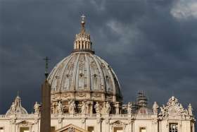 St. Peter&#039;s Basilica is seen at the Vatican.