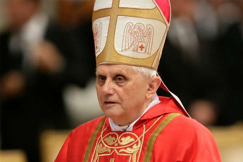 German Cardinal Joseph Ratzinger celebrates a Mass in St. Peter&#039;s Basilica at the Vatican during the interregnum after the death of Pope John Paul II, in this April 18, 2005, file photo.