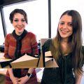 Julia Mozheyko and Sivan Arbel, two Jewish students who designed a Catholic church for their architecture class at Toronto’s Ryerson University.