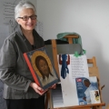 Iconographer Matthia Langone in her Vancouver studio. Langone, said Barb Dowding of the archdiocese of Vancouver’s Office of Stewardship, is a wonderful example of using a God-given talent to build the kingdom of God on Earth. (Photo from B.C. Catholic)