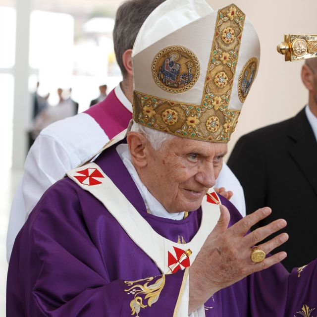 Pope Benedict XVI arrives at the altar to celebrate Mass at Bicentennial Park in Silao, Mexico, March 25. The pope was on a six-day pastoral visit to Latin America with stops in central Mexico and Cuba.