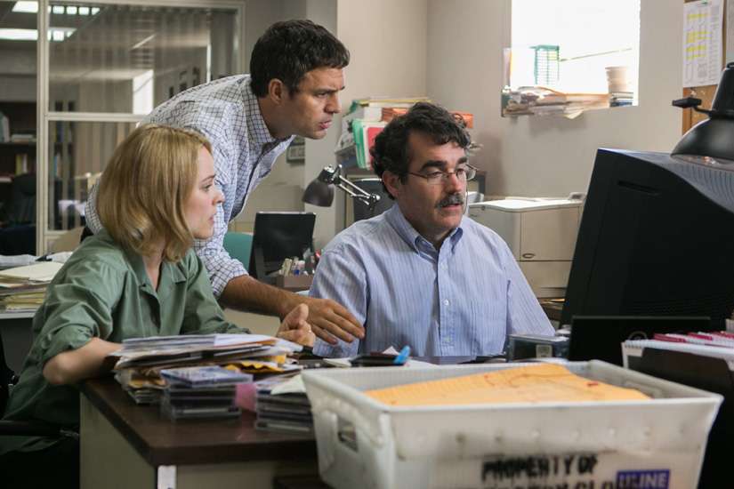Rachel McAdams, Mark Ruffalo and Brian d’Arcy James star in a scene from the movie Spotlight, a look into the real-life events leading up to the disclosure of clergy abuse in the Archdiocese of Boston.