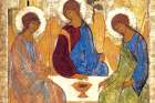Andrei Rublev’s The Trinity, depicting three angels at Mamre.