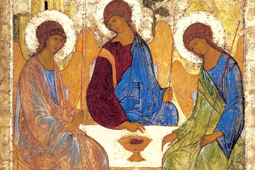 Andrei Rublev’s The Trinity, depicting three angels at Mamre.