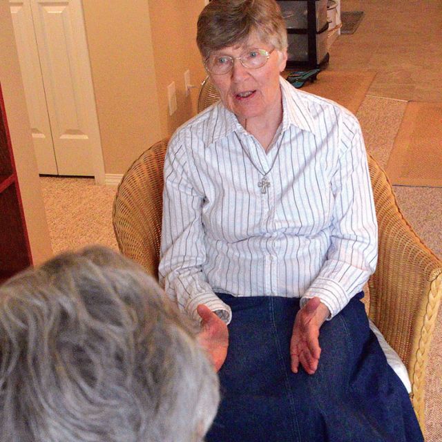 Among Sr. Gertrude Sopracolle’s many tasks is counselling people who feel they may have a religious vocation.