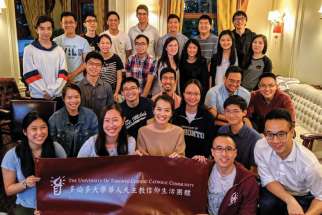 Members of the University of Toronto Chinese Catholic Club used to meet in person but for the past 15 months have resorted to weekly Zoom meetings.