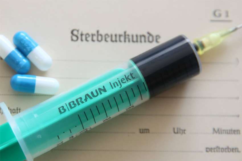 A German photo illustration shows tools used in euthanasia.