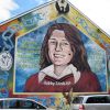 A mural of the leader of the Provisional Irish Republican Army prisoners, Bobby Sands.