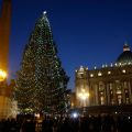 The Vatican Christmas tree glows after a lighting ceremony in St. Peter&#039;s Square Dec. 13.
