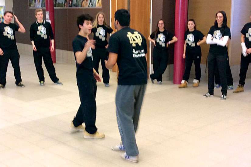 Student athletes at Hamilton, Ont.’s St. Thomas More Secondary School take part in the “Play Like a Champion Today” retreat.