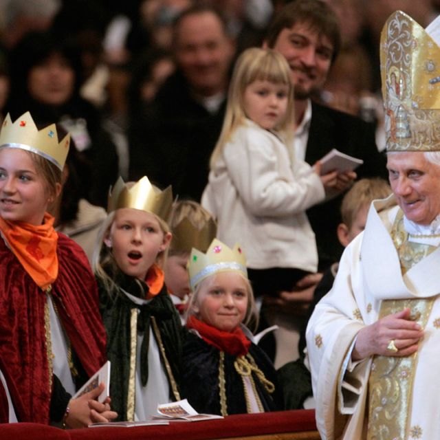 Pope Benedict XVI leaves after celebrating a Mass to mark a past World Day of Peace in St. Peter’s Basilica at the Vatican Jan. 1. Ushering in the new year, Pope Benedict emphasized the potential of young people in today’s society.