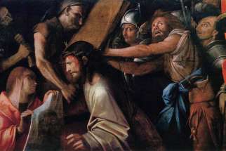 Road to Calvary with Veronica&#039;s Veil by Giovanni Cariani (between 1523 and 1525)