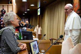 Cristiane Murray, a Brazilian journalist who has worked with Vatican Radio-Vatican News, was tapped by Pope Francis to serve as vice director of the Vatican Press Office. Murray is pictured talking with the pope in an undated photo.