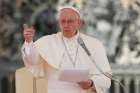 Pope Francis speaks during an audience in St. Peter&#039;s Square at the Vatican Sept. 3.