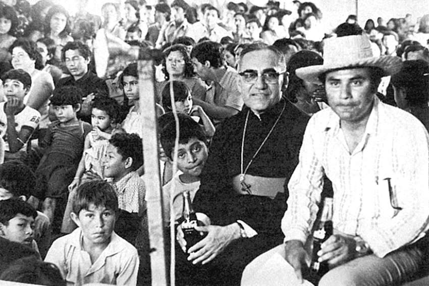 Then-Archbishop Oscar Romero is pictured in an undated photo in San Salvador, El Salvador.