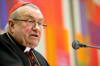 Cardinal Karl Lehmann of Mainz, Germany, pictured in a 2014 photo, says preferred candidates nominated for bishop are being vetoed by &quot;unauthorized people&quot; in Rome. 