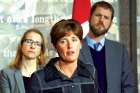 International Development Minister Marie-Claude Bibeau announced a deadline extension for the Syria Emergency Relief Fund to Feb. 29 at a news conference Jan. 7. Canadian Catholic Organization for Development and Peace executive director David Leduc, at right, attended the event
