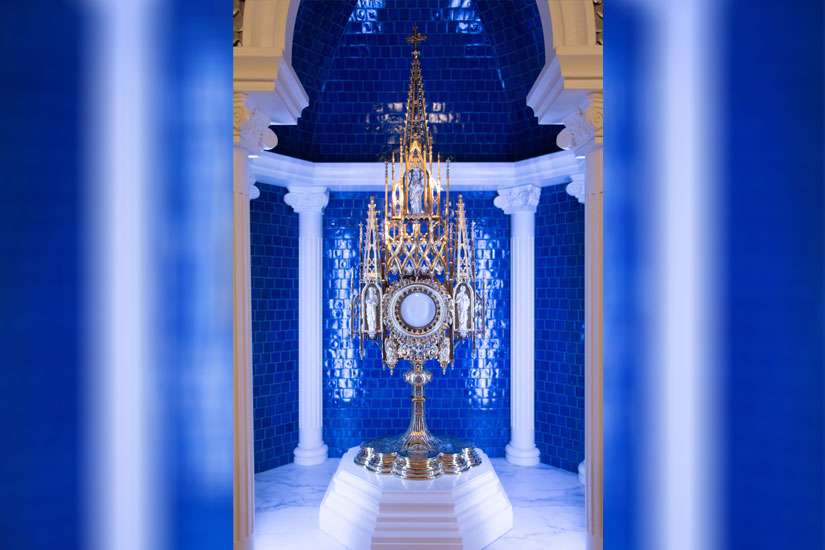 A monstrance fished from Loch Raven Reservoir in Maryland is the centerpiece of a new adoration chapel at the Basilica of the National Shrine of the Assumption of the Blessed Virgin Mary in Baltimore.