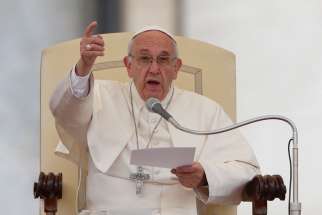 Pope Francis speaks during his general audience in St. Peter&#039;s Square at the Vatican Oct. 26.