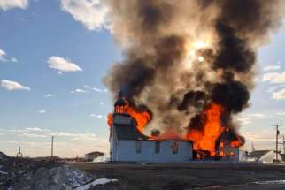 St. Francis Xavier Catholic Church in the isolated James Bay community of Attawapiskat burned to the ground April 21.