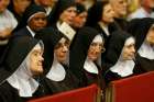 Nuns attend Pope Francis&#039; meeting with priests, seminarians and religious at the cathedral in Palermo, Sicily, Sept. 15. 